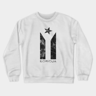 Resiste Boricua Puerto Rico Bandera Negra Puerto Rican Black Flag Crewneck Sweatshirt